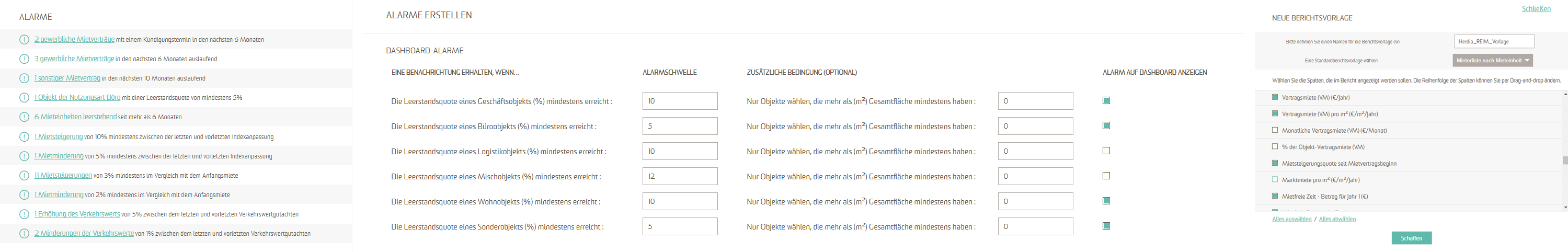 20+ integrierte, benutzerdefinierbare Alarme zur Risikominderung.